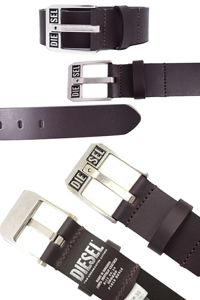 楽天市場】DIESEL ディーゼル レザーベルト ブラウン BLUESTAR II