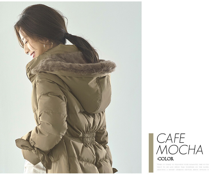 ラビットファーフードショートダウンジャケット「D788」-RUIRUE BOUTIQUE