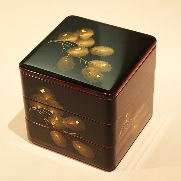 楽天市場】重箱 3段 木製 漆塗り 溜内朱 松 沈金 6.5寸 日本製 越前