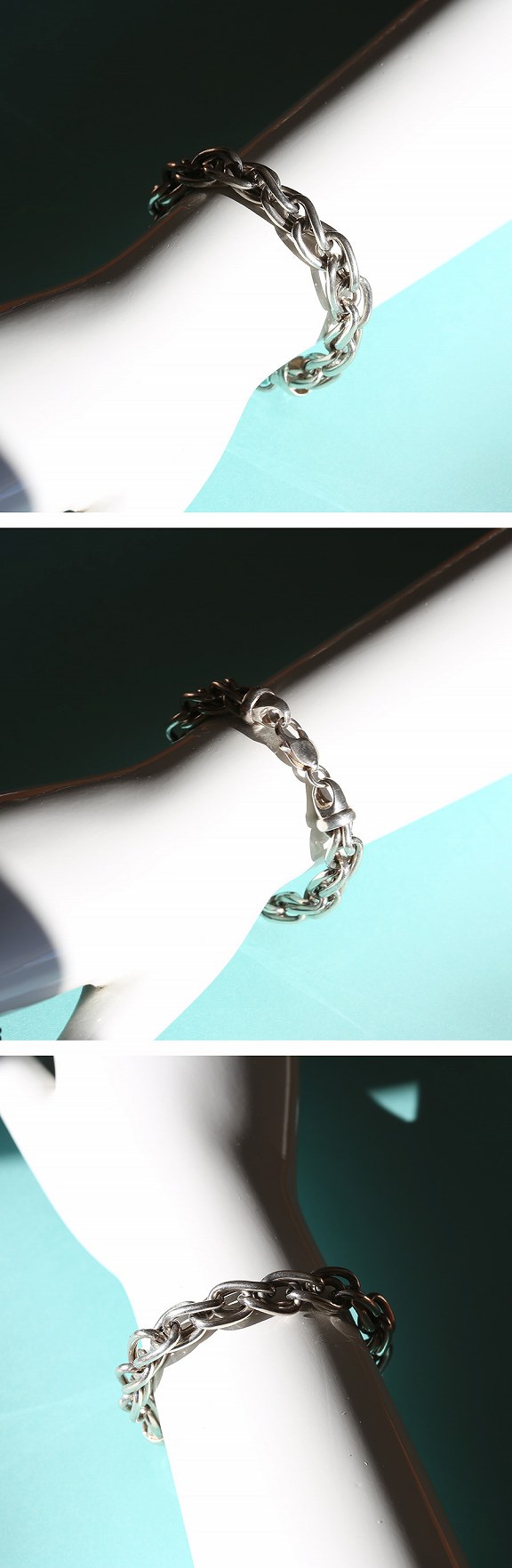 VINTAGE フランス SteSR ミネルバホールマーク シルバーリンクブレスレット