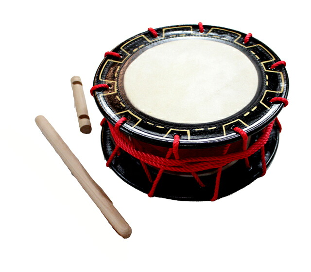 楽天市場】エイサー用締め太鼓(小) 水牛皮 直径25cmバチ1本・くさび