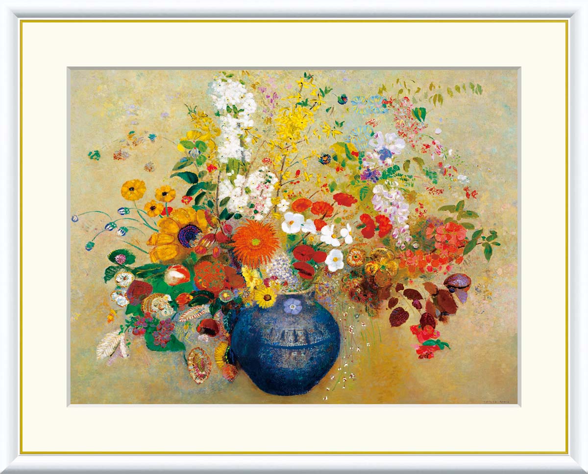 楽天市場】【スーパーSALE10％OFF】10年保証 名画 油絵 青い花瓶の花