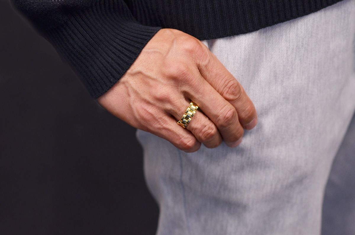 楽天市場】指輪 メンズリング K18 18K 地金リング 18金 イエロー