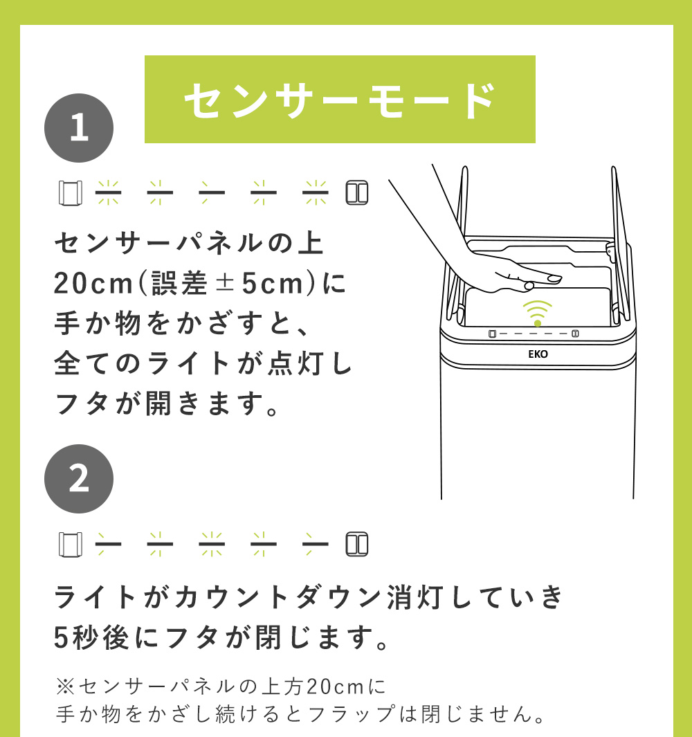 自動開閉ゴミ箱 45L センサー付き エックスウィングセンサービン