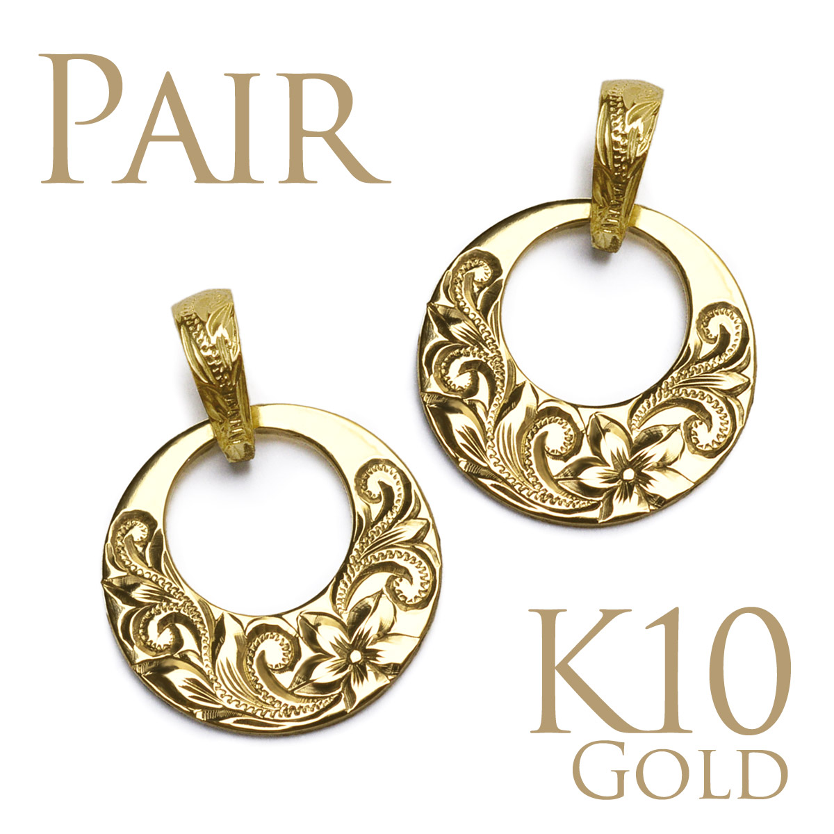 k10【ペアネックレス】 ゴールド ハワイアンジュエリー 一期一会 ペア