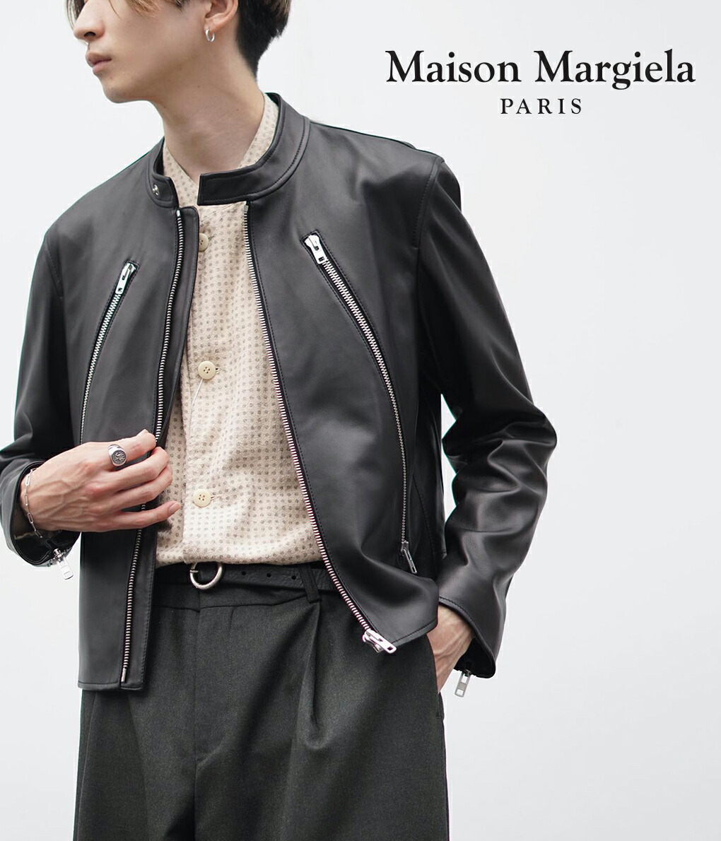 楽天市場】[P5倍]Maison Margiela : 5-ZIP LEATHER JACKET : S50AM0489