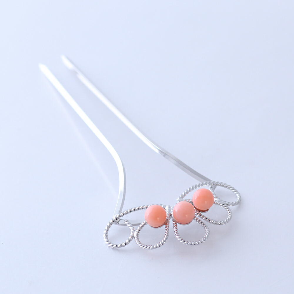 楽天市場】≪1年保証付き≫ ピンク珊瑚3ヶ付きかんざし 二本 3月