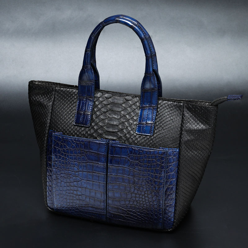 池田工芸】藍染めクロコダイル×純黒パイソン。池田の“おまかせ”仕立て