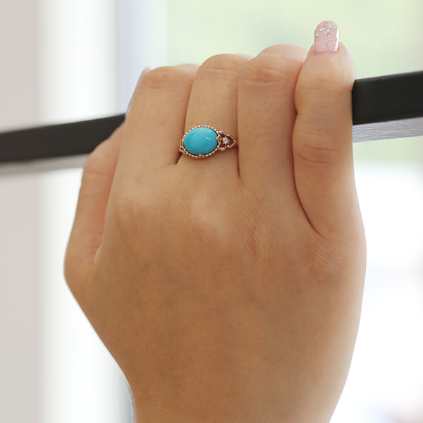 スリーピングビューティー鉱山産 ターコイズ ダイヤモンド リング beau