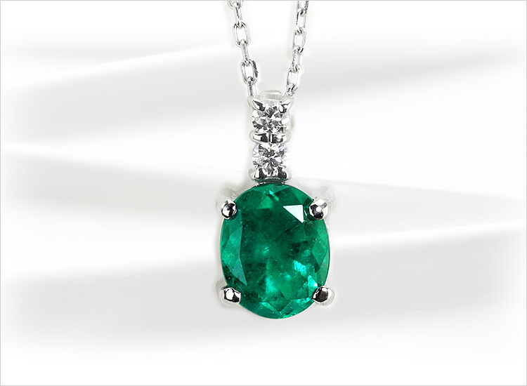 楽天市場】Ptエメラルドプラチナペンダントトップ(0.80ct、4本爪留め