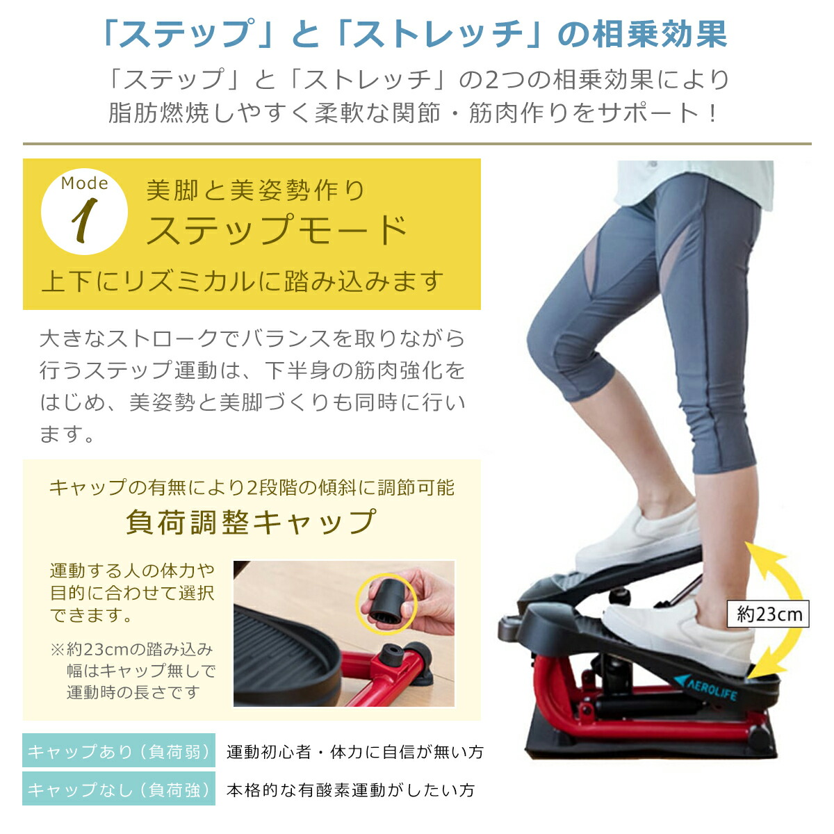 楽天市場】エアロライフ ストレッチステッパー DR-3835 カウント