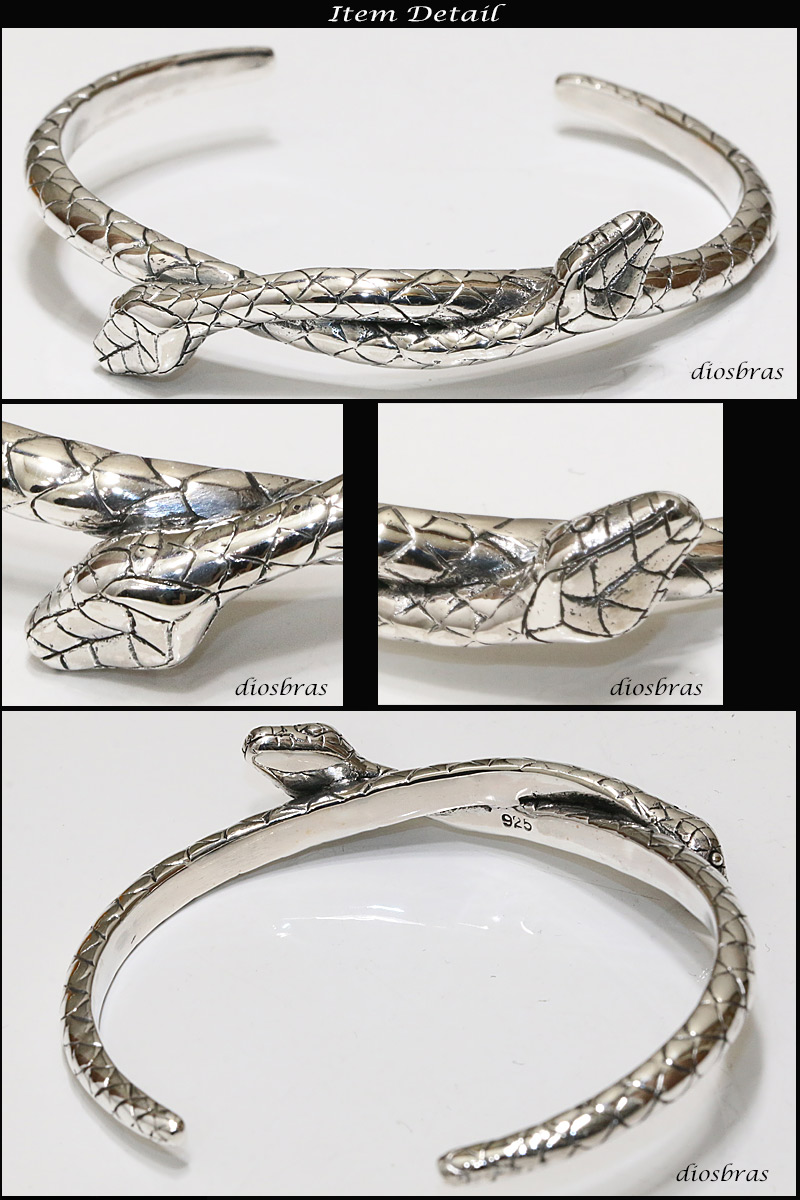 楽天市場】シルバーバングル シルバーアクセサリー スネーク 蛇 ダブル