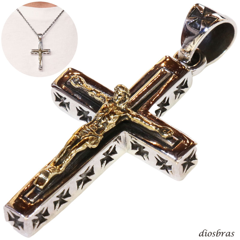 クロス ペンダント トップ 】 オニキス ゴシック アラベスク シルバー