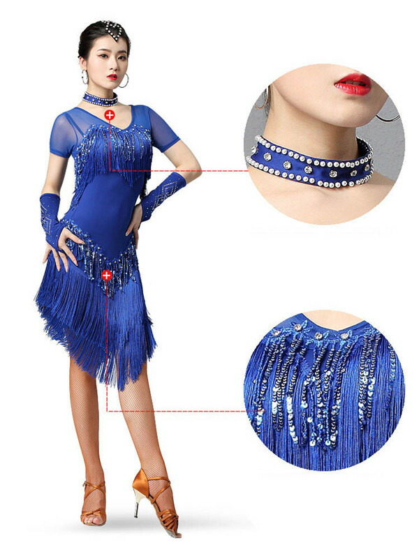 楽天市場】社交ダンス モダンドレス ラテンダンス レディース フリンジ