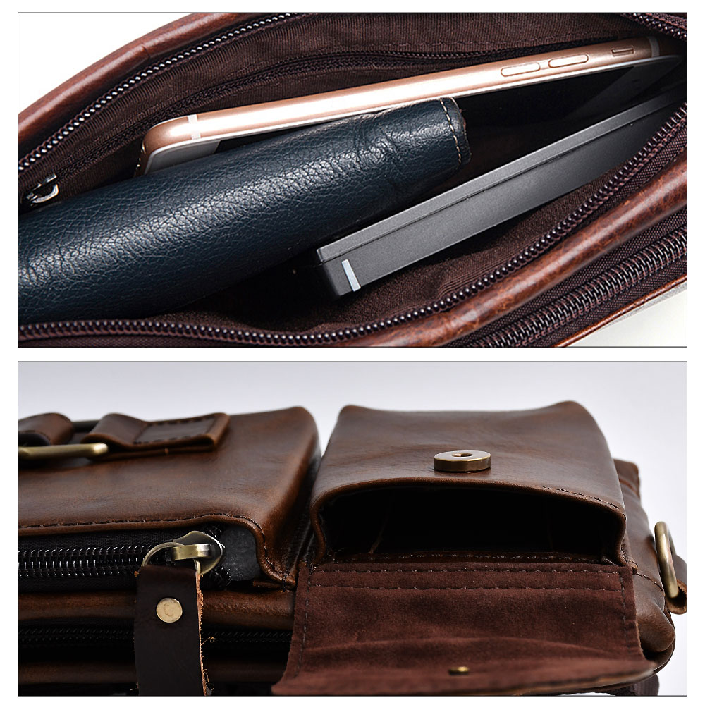 楽天市場】2way レザー ボディバッグ ウエストバッグ 本革 ブラウン