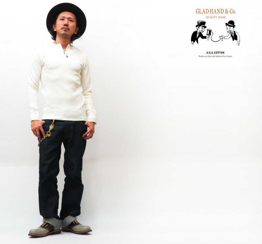 楽天市場】GLAD HAND グラッドハンド 長袖 Tシャツ ヘンリーネック