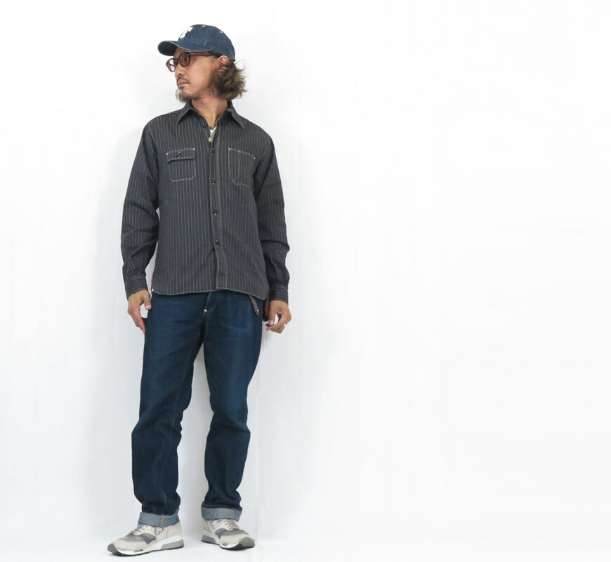 楽天市場】シュガーケーン SUGAR CANE 長袖 ワークシャツ ブラック