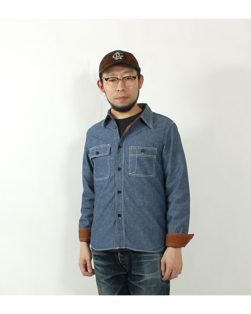 EIGHT-G(エイトジー) 復刻モデル 袖裏付き 7oz.シャンブレーシャツ