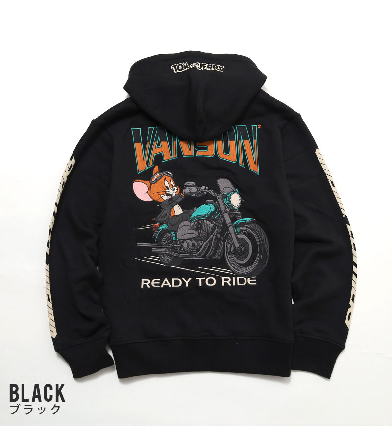 VANSON(バンソン) トム&ジェリーコラボ 刺繍ジップパーカー / TJV-2533