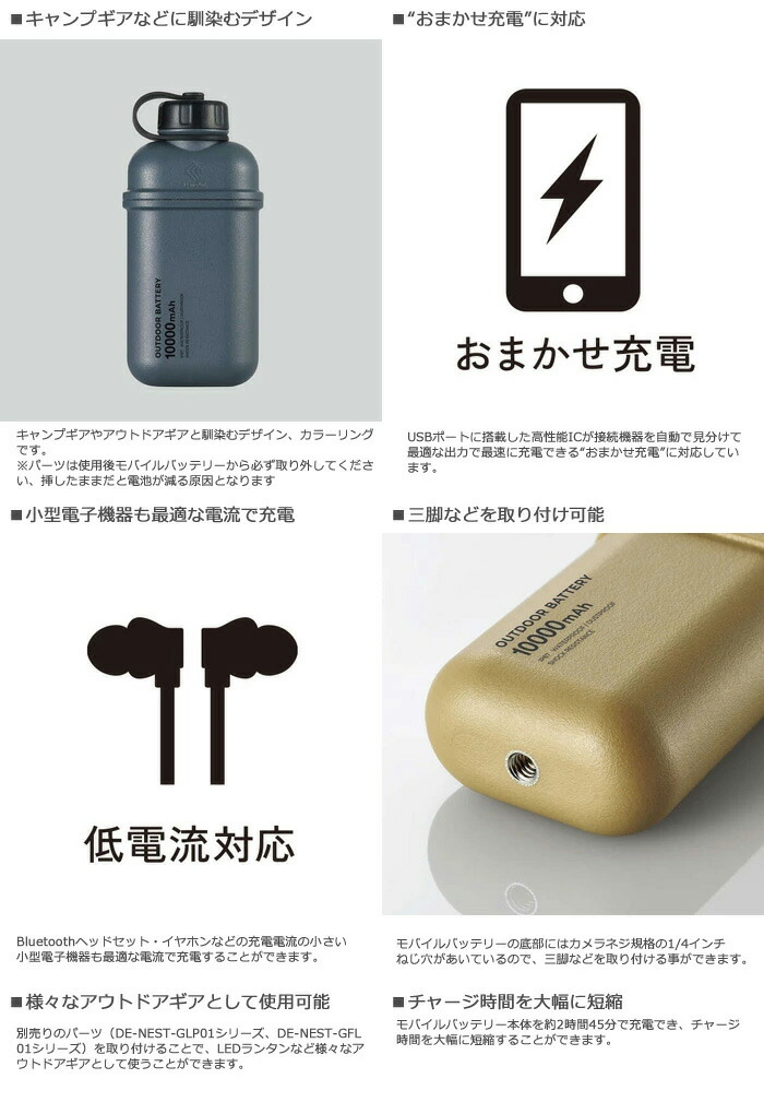 楽天市場】エレコム ELECOM DE-NEST-10000 NESTOUT モバイルバッテリー