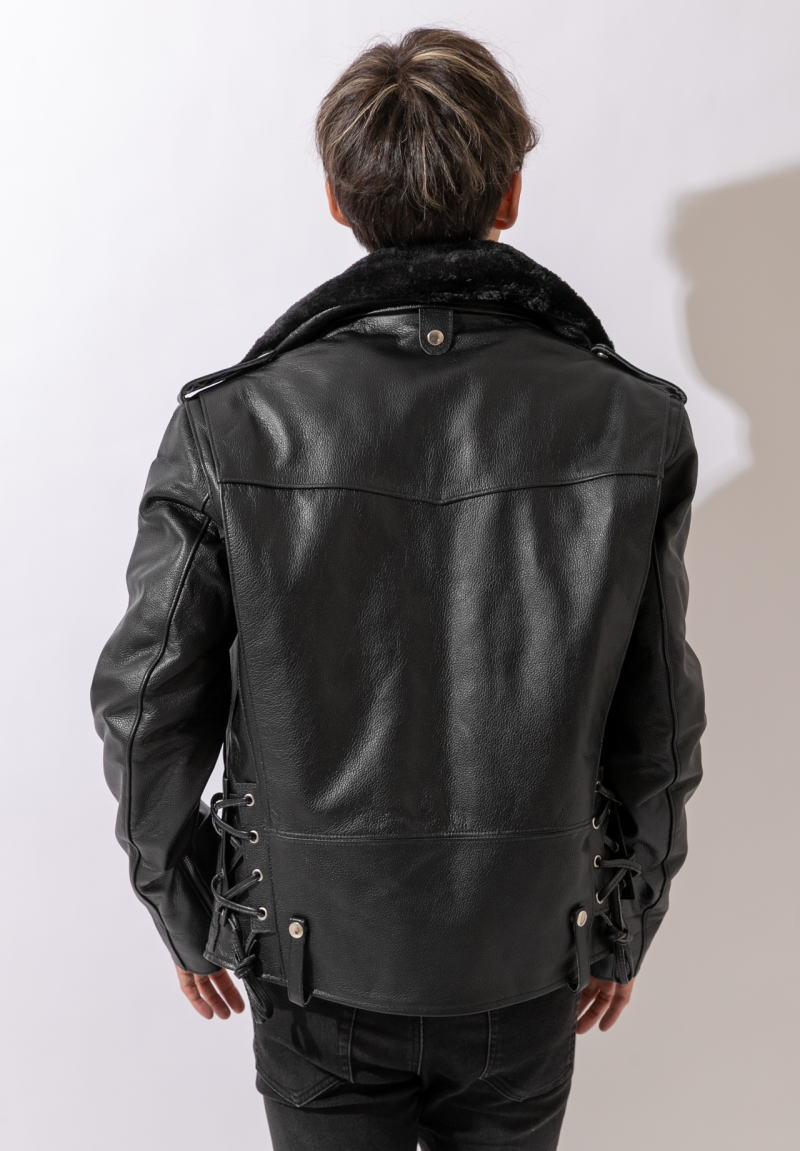 楽天市場】革ジャン レザージャケット メンズ 本革 襟ボア付 大きい