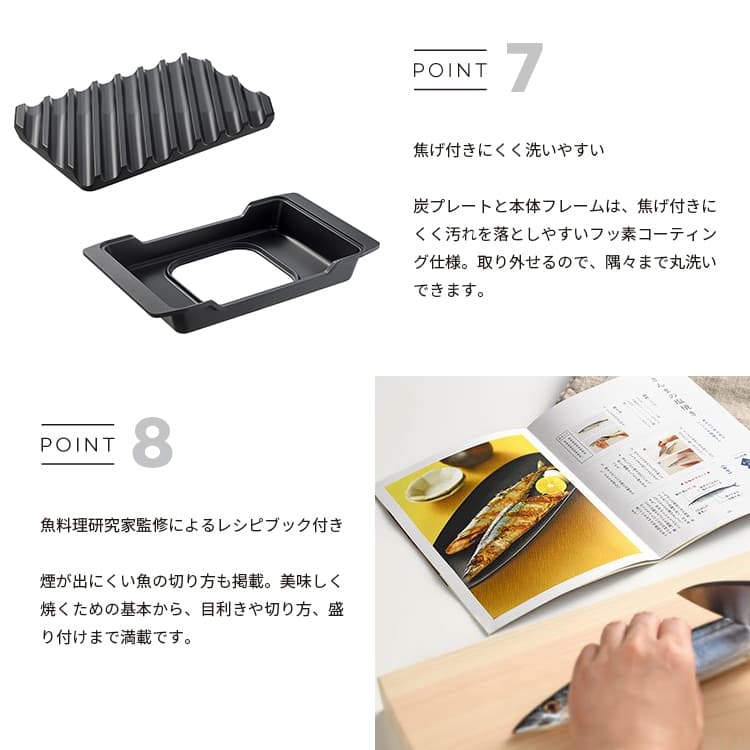 楽天市場】大人の焼魚 炭グリル OTS8010 魚焼きグリル 蓋付き 炭