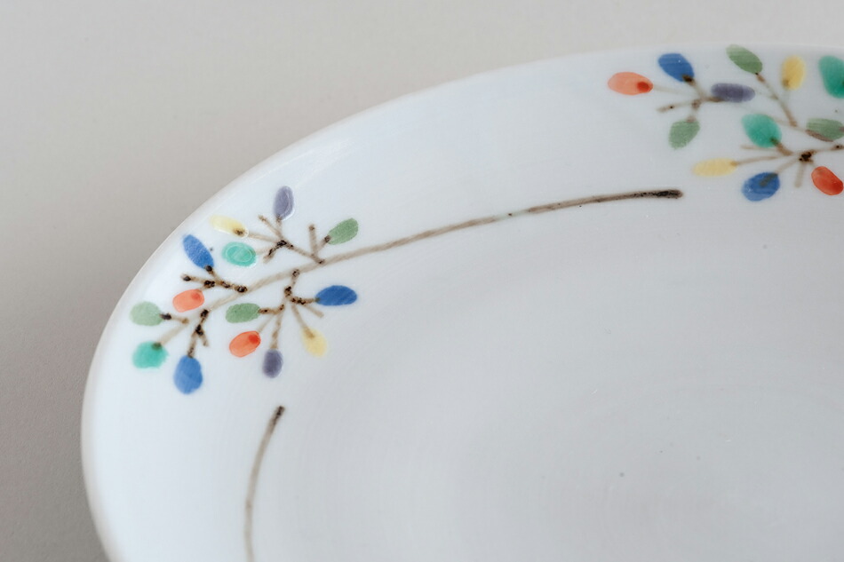 色絵彩梢ならべ 6寸・7寸皿（徳永遊心） フリーデザイン ｜ 北欧