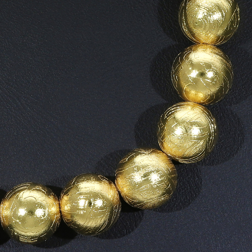 ギベオン 隕石 メテオライト ブレスレット 宝石鑑別書 付き 9.8mm 18.5