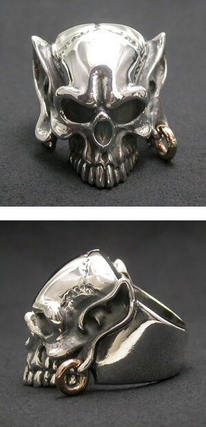 シルバーリング 18金ピアス・デビルスカル シルバーリング 11～27号