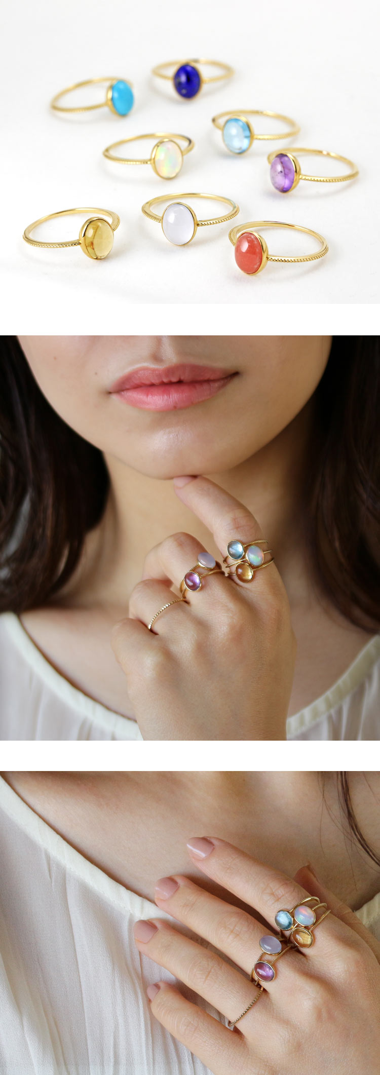 楽天市場】K18 K10 アメジスト カボッション リング 6号-16号 イエロー