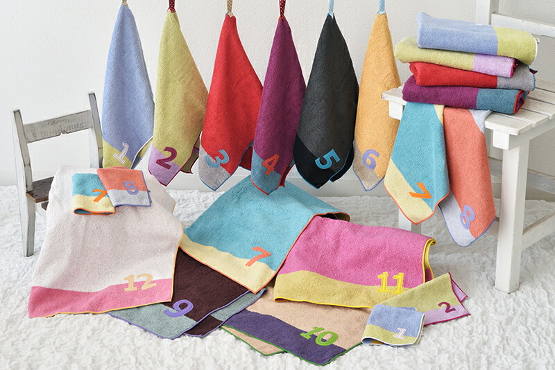 NUMBER-COLOR | キッズフェイスタオル | 今治タオルメーカー田中産業