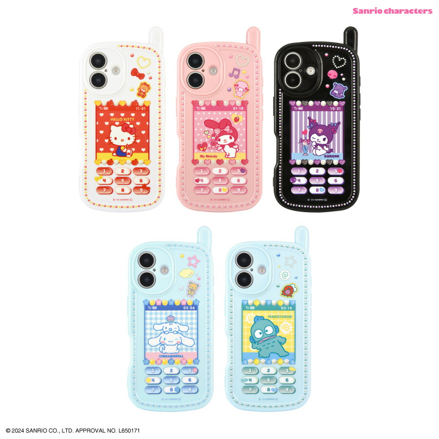 サンリオキャラクターズ iPhone16 Pro 対応 レトロガラケー風ケース