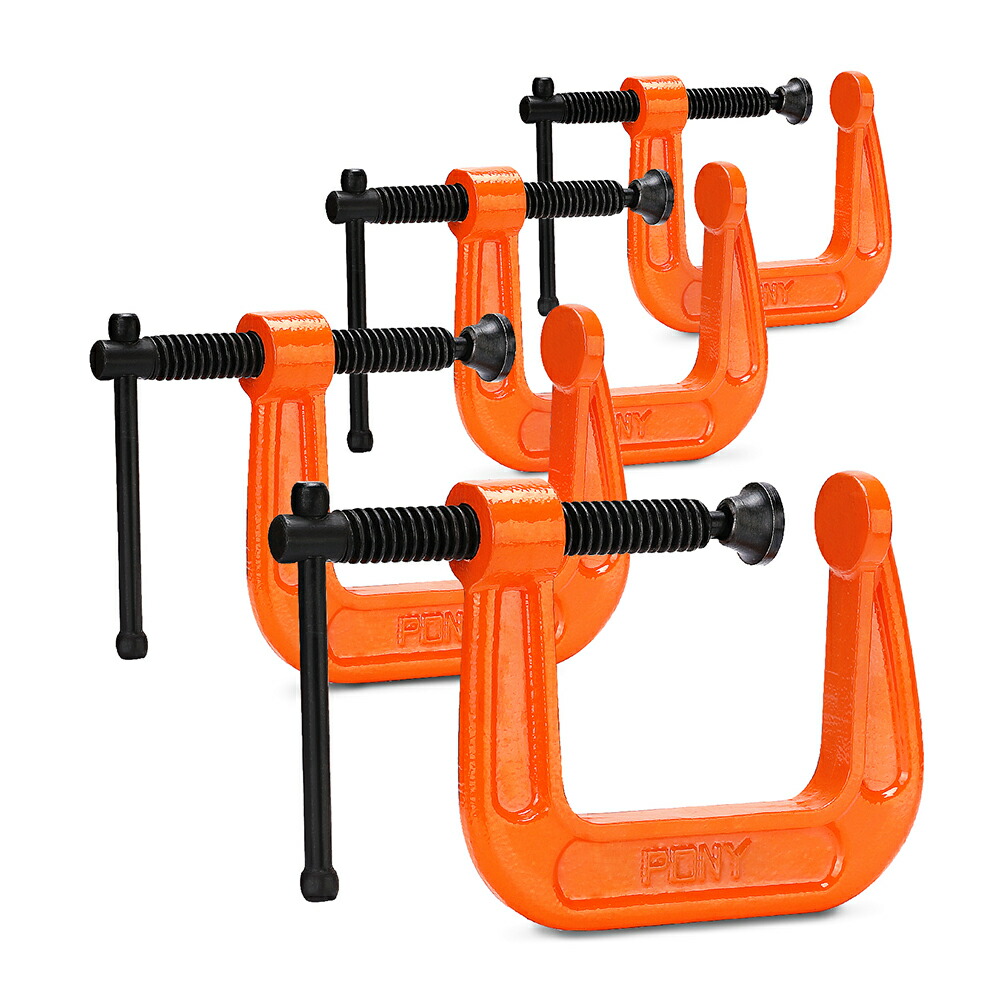 楽天市場】【10%OFF】PONY クランプ 4個セット C型 クランプ 強力型