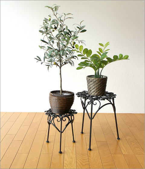 楽天市場】フラワースタンド アイアン 花台 大小2個セット プランター