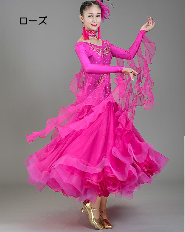 楽天市場】社交ダンスドレス フロート 上品 スタンダード レッスン