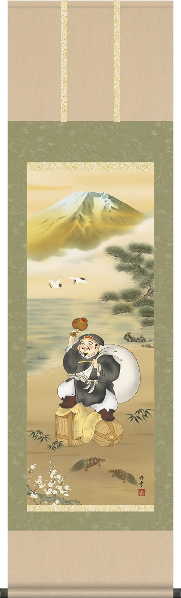 掛け軸-開運金峰大黒天／横田 修幸（尺三・化粧箱・風鎮付き）小さめ