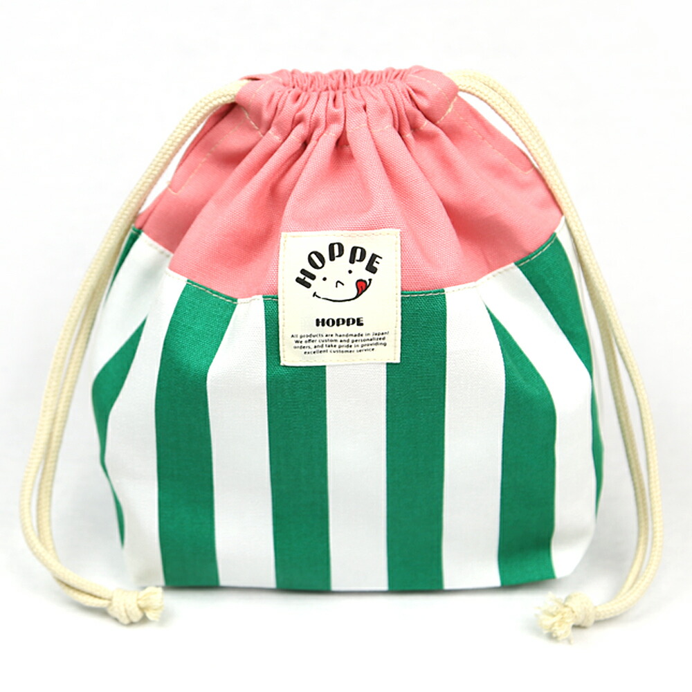 楽天市場】ナップサック グリーンストライプ オールハンドメイド！安心