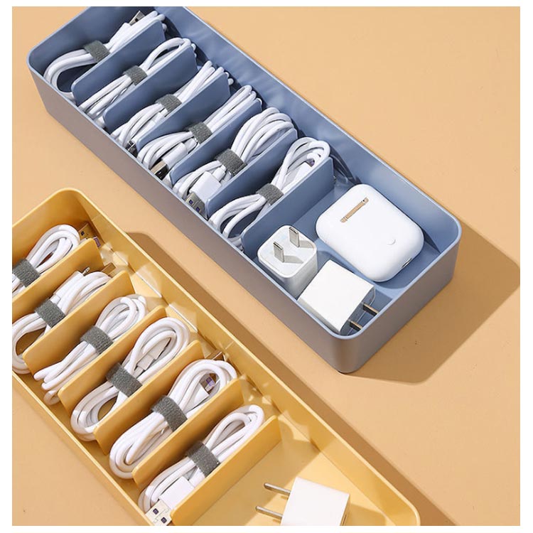 楽天市場】ケーブルボックス 蓋付き ケーブルケース 7つ仕切り コード