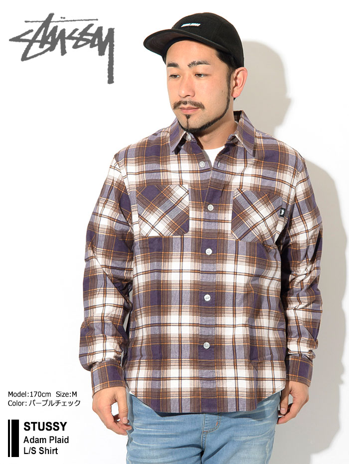 楽天市場】ステューシー STUSSY シャツ 長袖 メンズ Adam Plaid