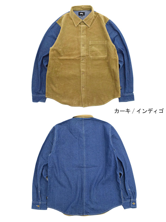 楽天市場】ステューシー STUSSY シャツ 長袖 メンズ Cord Denim Mix