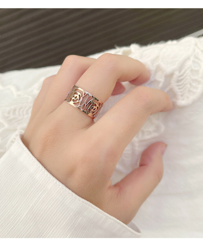 楽天市場】リング 指輪 カメリア 椿の花 ステンレス製 サージカル