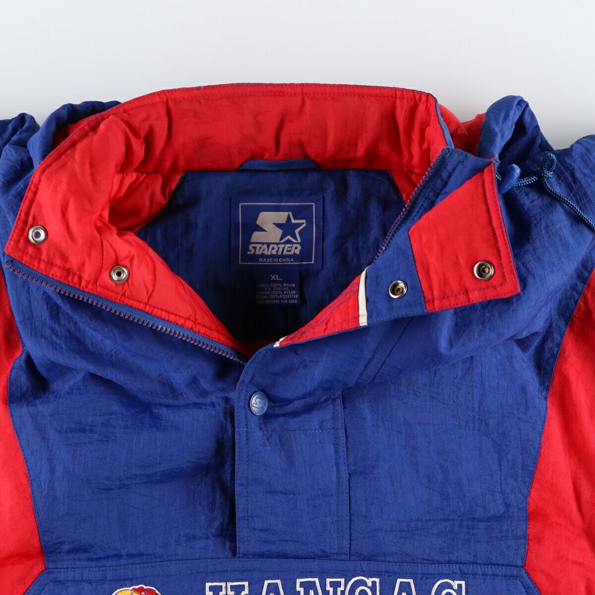 古着 90年代 スターター Starter カレッジ 中綿アノラックパーカー