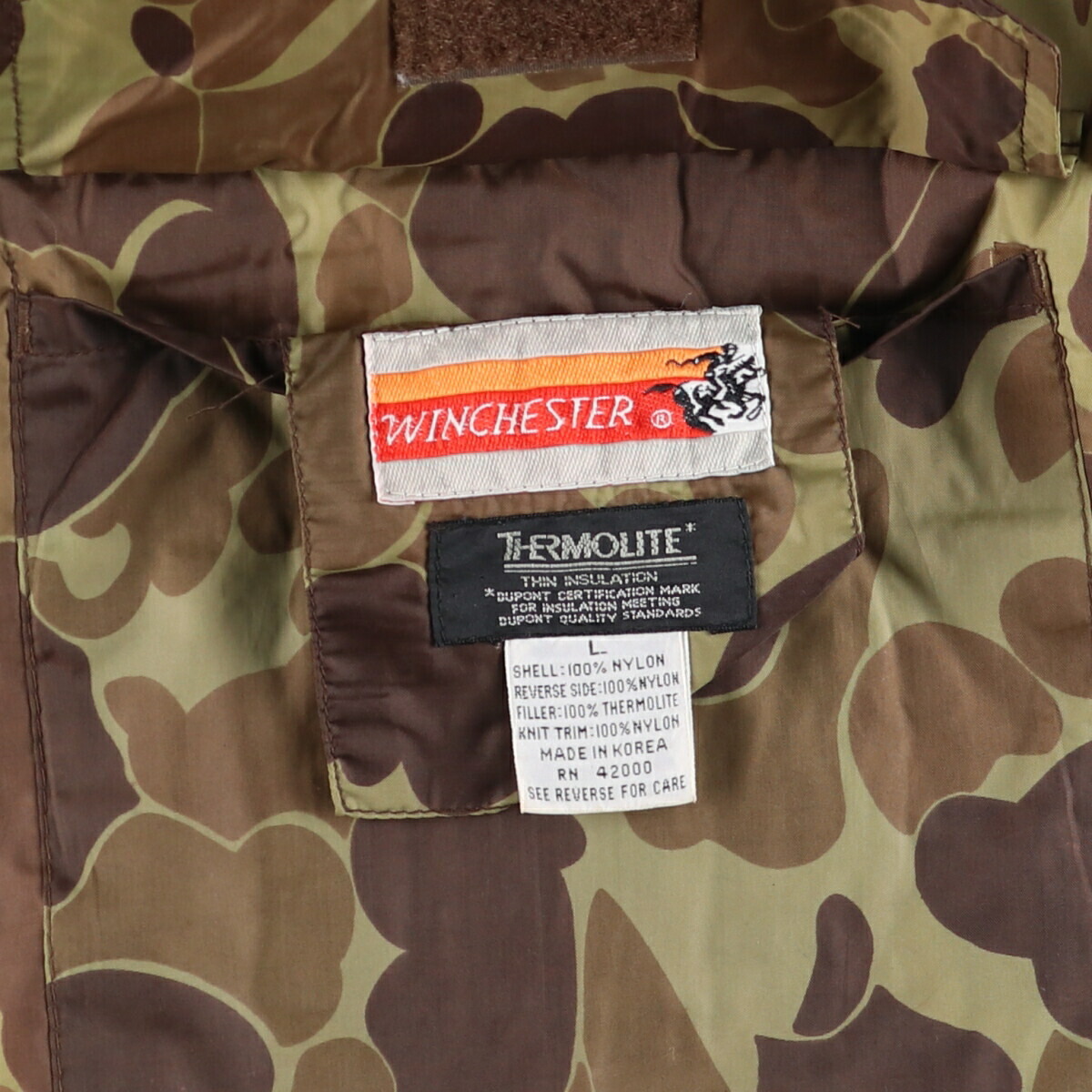 古着 90年代 WINCHESTER 迷彩柄 ダックハンターカモ リバーシブル 中綿