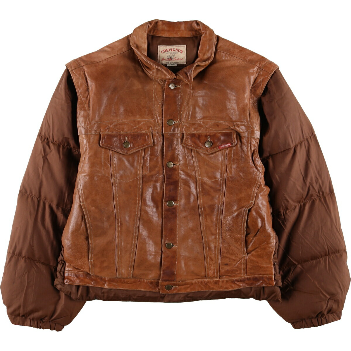 古着 シェビニオン CHEVIGNON レザージャケット メンズS相当