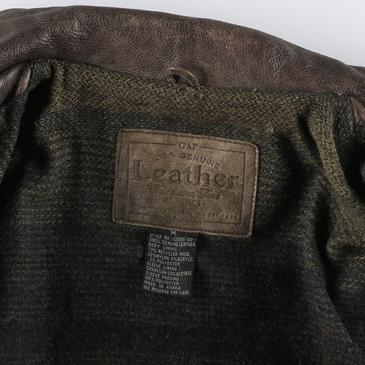 古着 90年代 ギャップ GAP オールドギャップ 中綿入り レザースポーツ