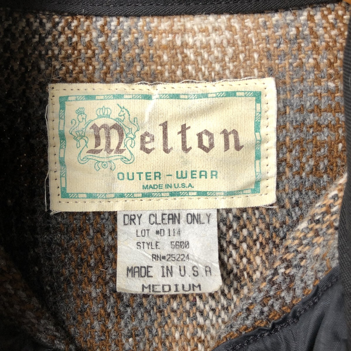 古着 70年代 メルトン MELTON オンブレチェック ウールシャツ
