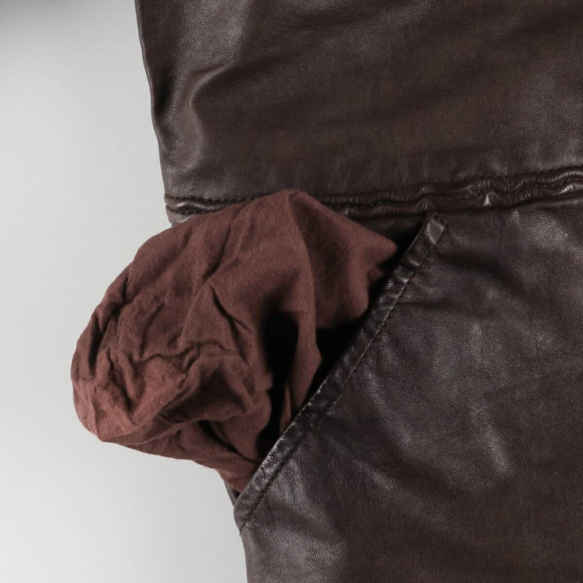 古着 アルマーニ ARMANI JEANS レザージャケット レディースL相当