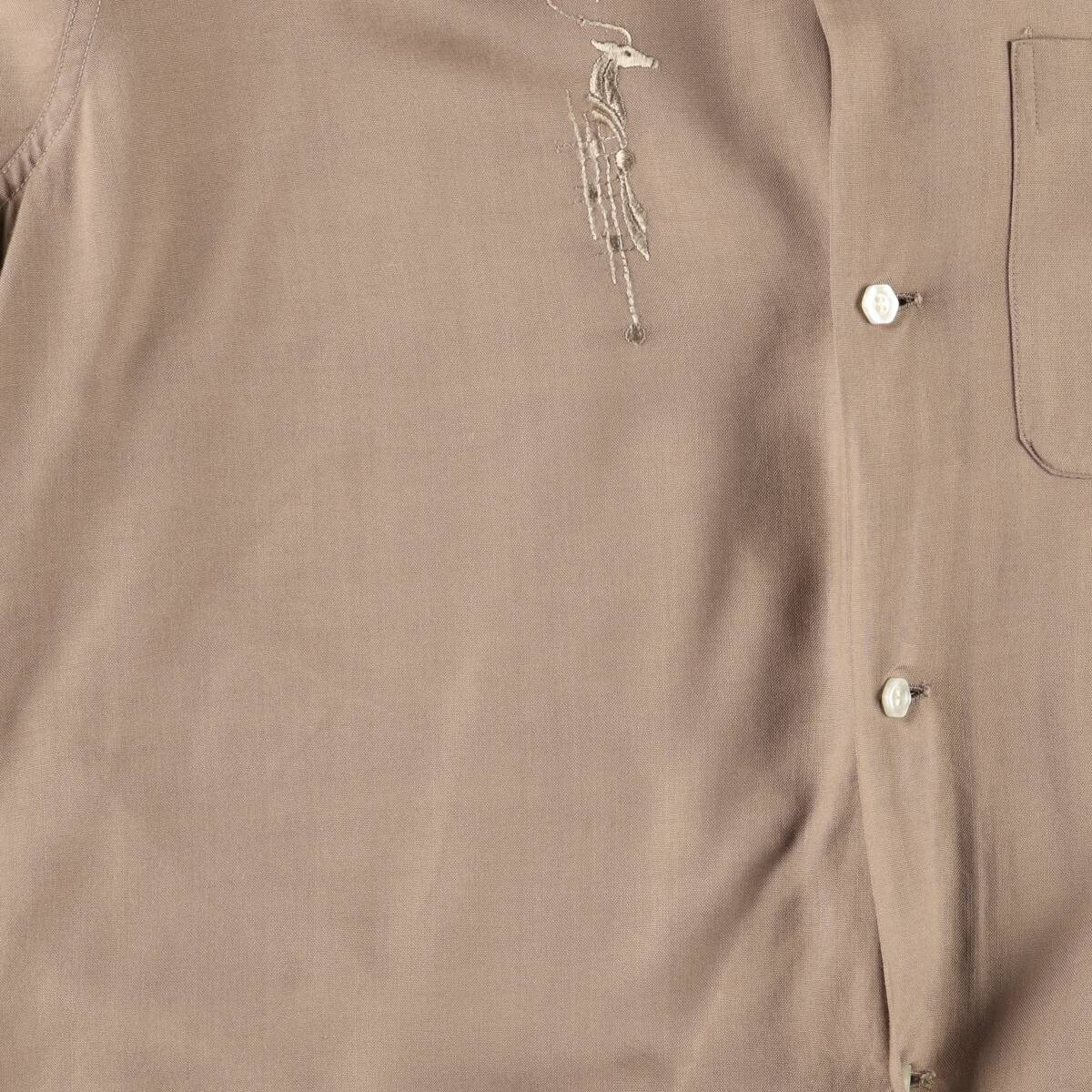 古着 60年代 アロー ARROW オープンカラー 長袖 レーヨンシャツ