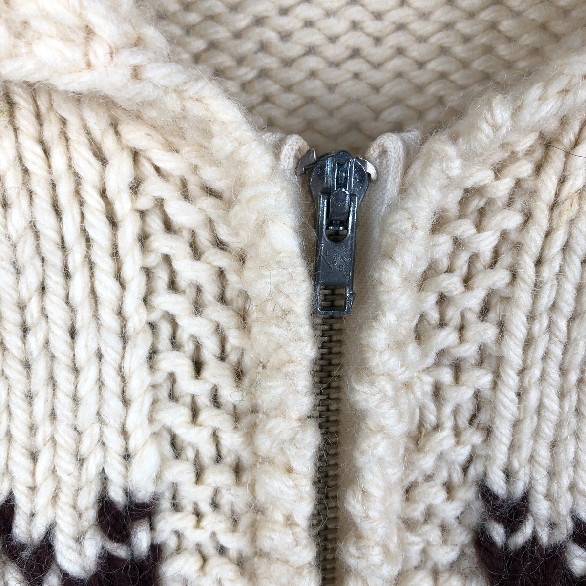 古着 50～60年代 総柄 トナカイ柄 カウチンセーター メンズXL相当