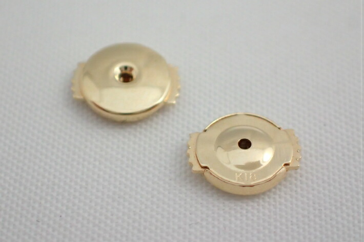 楽天市場】K18/ピアスキャッチ/ディスクキャッチ/サイドプッシュ式